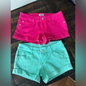 Celebrity Pink shorts - pink & teal! Size 5 & super stretchy!